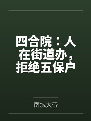 四合院：人在街道办，拒绝五保户封面