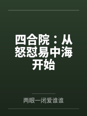 四合院:从怒怼易中海开始封面