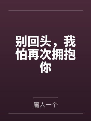 别回头，我怕再次拥抱你封面