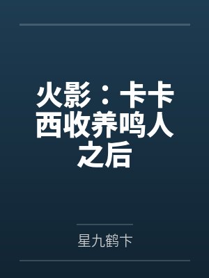 火影：卡卡西收养鸣人之后封面