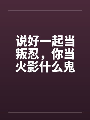 说好一起当叛忍，你当火影什么鬼封面