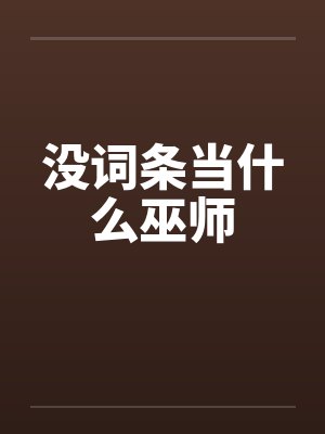 没词条当什么巫师封面