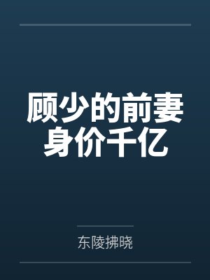 顾少的前妻身价千亿封面