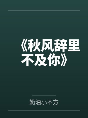 《秋风辞里不及你》封面