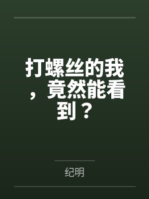 打螺丝的我，竟然能看到？封面
