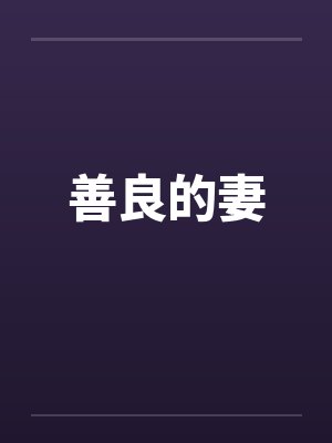 善良的妻封面